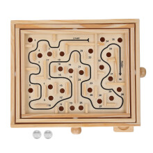 Pedagogisk labyrintspill med treballer, labyrintpuslespill for barn og voksne, klassisk balanseballferdighetsspill med utsøkt design og vendinger.