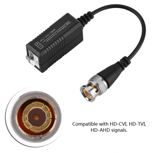 Παθητικός προσαρμογέας Video Balun για συστήματα καμερών CCTV, συμβατός με σήμα AHD/CVI/TVI, 2