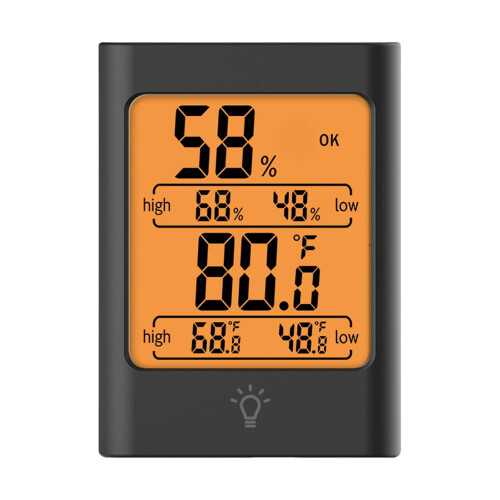 Large Screen Digital Temperature Humidity Meter with Dual Display Backlight  Accuracy Wall Mount White 2