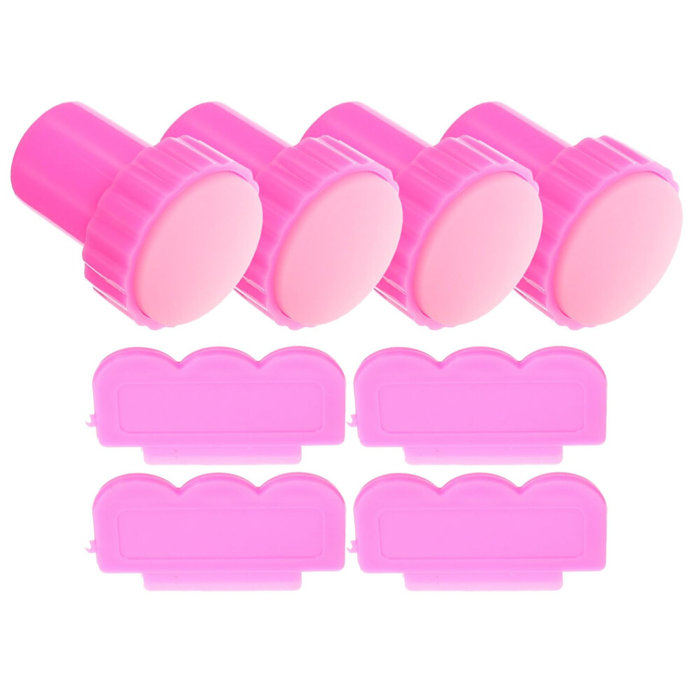 Nail Art Stamping Kit with Clear Silicone Stamper and Scraper for Precise French Tip Designs