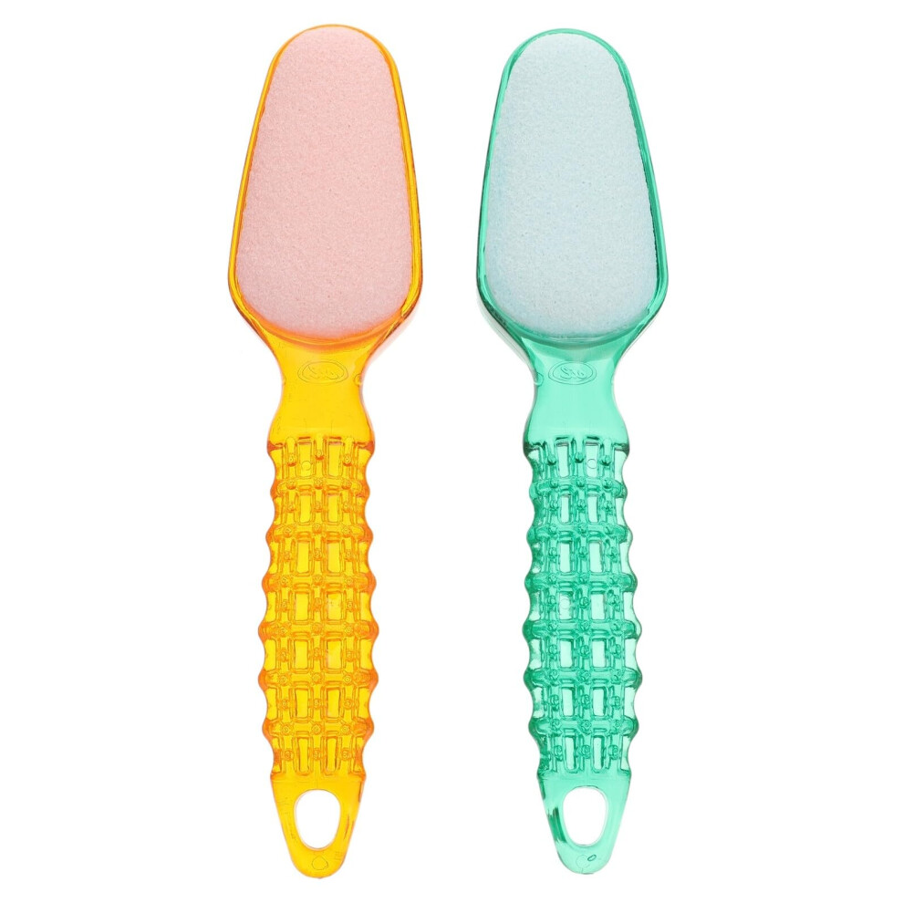 2pcs Stainless Steel Foot Callus Remover, DoubleSided Pedicure Foot File with Protective Lid