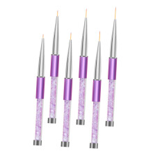 6pcs Nail Art Brushes and Pens Set for Gel Polish with Precise Line Control and Ergonomic Grip Violet Aluminum Alloy