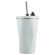 Tazza termica da 600 ml in acciaio inossidabile con cannuccia, borraccia termica isolata, a prova di perdite, ideale per auto e fitness, 600 ml,