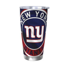 Thermos in acciaio inox da 590 ml (20 oz) compatibile con il tema della squadra di football dei Giants - Resistente, per bevande calde e fredde, con