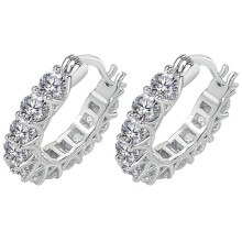 1 paire de petites boucles d'oreilles pendantes en zircon scintillant, accessoire de mode