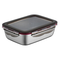 Guangmc Kid Bento Lunchbox met deksel - Draagbare voedselbewaarbox (zilver, 15,5x8,5x4cm)