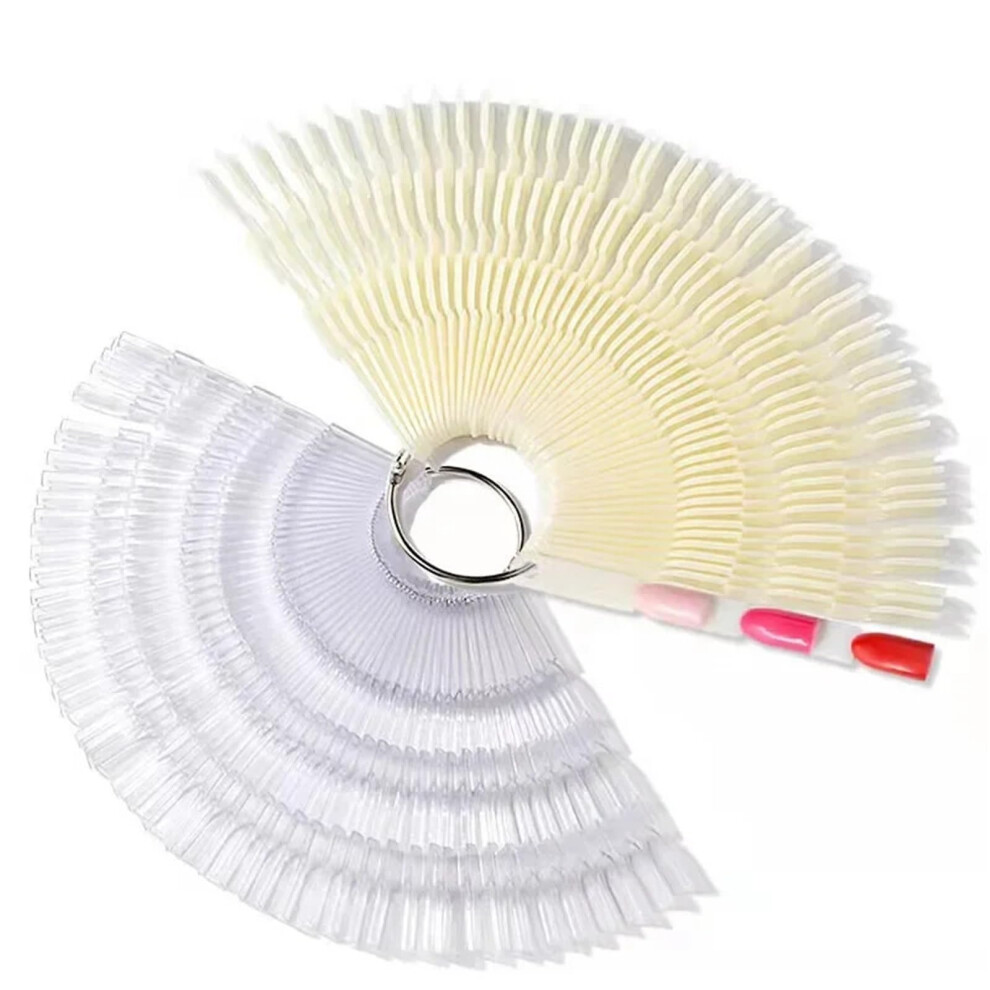 150 Pcs Nail Swatch Sticks Natural and Clear False Nail Display Tips for Gel Polish Color Testing