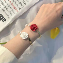 RSAMD Koreaanse stijl rozenarmband met imitatieparels, lichte luxe bloem en vlinder BangJO-A2