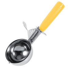 Helado-cucharada: Práctica Cuchara de Fruta de Acero Inoxidable met Mango de Plástico, Gebruiksvoorwerp van Cocina, 1Pieza (tamaño: Geel (5,5 cm))