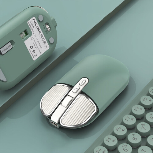 Mouse wireless Bluetooth+2.4G Dual Mode Silenzioso Grazioso Mouse per laptop, computer, ufficio, casa, ricaricabile