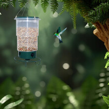 Einziehbarer, hängender grüner Vogelfutterspender, Kolibri-Futterspender aus Eisen für den Außenbereich, passend zur Garten- und Hofdekoration