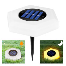 Luminária solar decorativa para jardim, parque, luz noturna pequena, luminária solar de chão com plugue.
