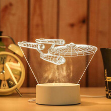 Luminária noturna de mesa LED em acrílico com USB Winysin3D, ideal para decoração de quarto ou como presente. Lâmpada branca quente.