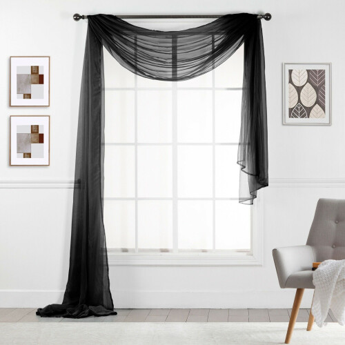 Empire Transparenter Voile Fensterschal, 549 cm lang
