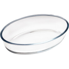 2,4 liter glazen ovenschaal, ovenschotel van borosilicaatglas, ovale ovenbestendige glazen bakvorm