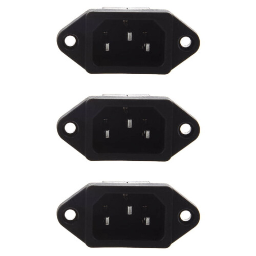 3X IEC320C14Αρσενικό βύσμα 3 ακροδεκτών πλακέτας PCB Υποδοχή εισόδου τροφοδοσίας
