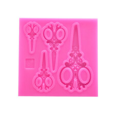 1 buc silicon foarfece matrițe tort decorare instrumente Bakeware Cupcake desert ciocolată Fondant mucegai (roz)