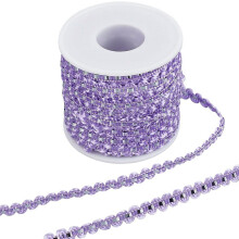 27,3 Yards RIC-Borte, 0,3 Zoll breites, gewelltes Flechtband, Metallic-Garnspitze, lila Fransen zum Nähen, für DIY-Projekte, Hochzeiten, Partys,