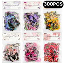 Autocollants papillons et fleurs pour carnets, agendas, scrapbooking et loisirs créatifs (300 pièces)