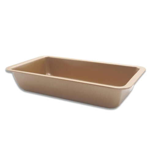 Forma de pão SANAG, antiaderente, em aço carbono, para torradas, ideal para cozinha e padaria, 23 cm (9 polegadas), dourada, retangular.