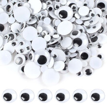 Xing 300 Stück Wackelaugen für DIY-Scrapbooking-Bastelprojekte (Schwarz)