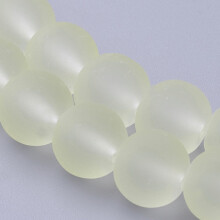 20 de șiraguri de mărgele transparente din sticlă, rotunde, mate, galben deschis, 10 mm, gaură: 1,3~1,6 mm, aproximativ 80 buc/șir, 31,4 inci