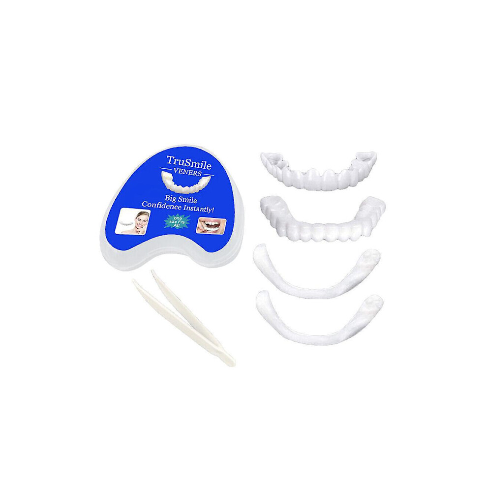 Smile Snap On False Teeth Upper & Lower Dental Veneers Dentures Mouthguard Set