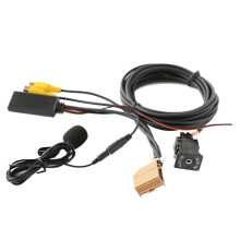 Adaptador de cable Bluetooth AUX para coche de 12 V MMI2G para música, audio y micrófono para A6A8 2006-2008J523 (solo para AV1AV {db}, color negro)