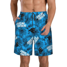 Panthers heren casual strandbroek, sportshort met voetbalteamlogo op de mouwen, ideaal als cadeau voor honkbalfans.