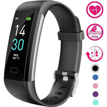 Activiteitsarmband IP68 waterdicht met stappenteller en hartslagmeter, roze