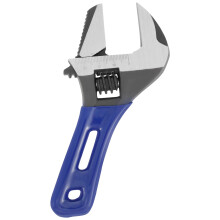 Chave ajustável curta AEVXKHI1PC6", em aço de alto carbono, com mandíbula profunda, cabo curto oco e ampla abertura para reparos automotivos e de