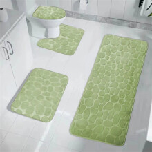 Uclet Besparende Toiletmat Badkamer Tapijt Set 1 stuk Badkamer Drie Reliëf 50*80cm + 50*40cm (U-vormig) + 40*40cm Toiletdeksel