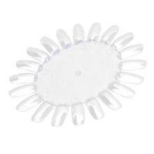 Nail Art Display Wheel Clear PVC False Nail Tips Palette for Color Swatches and Practice 20 Colors