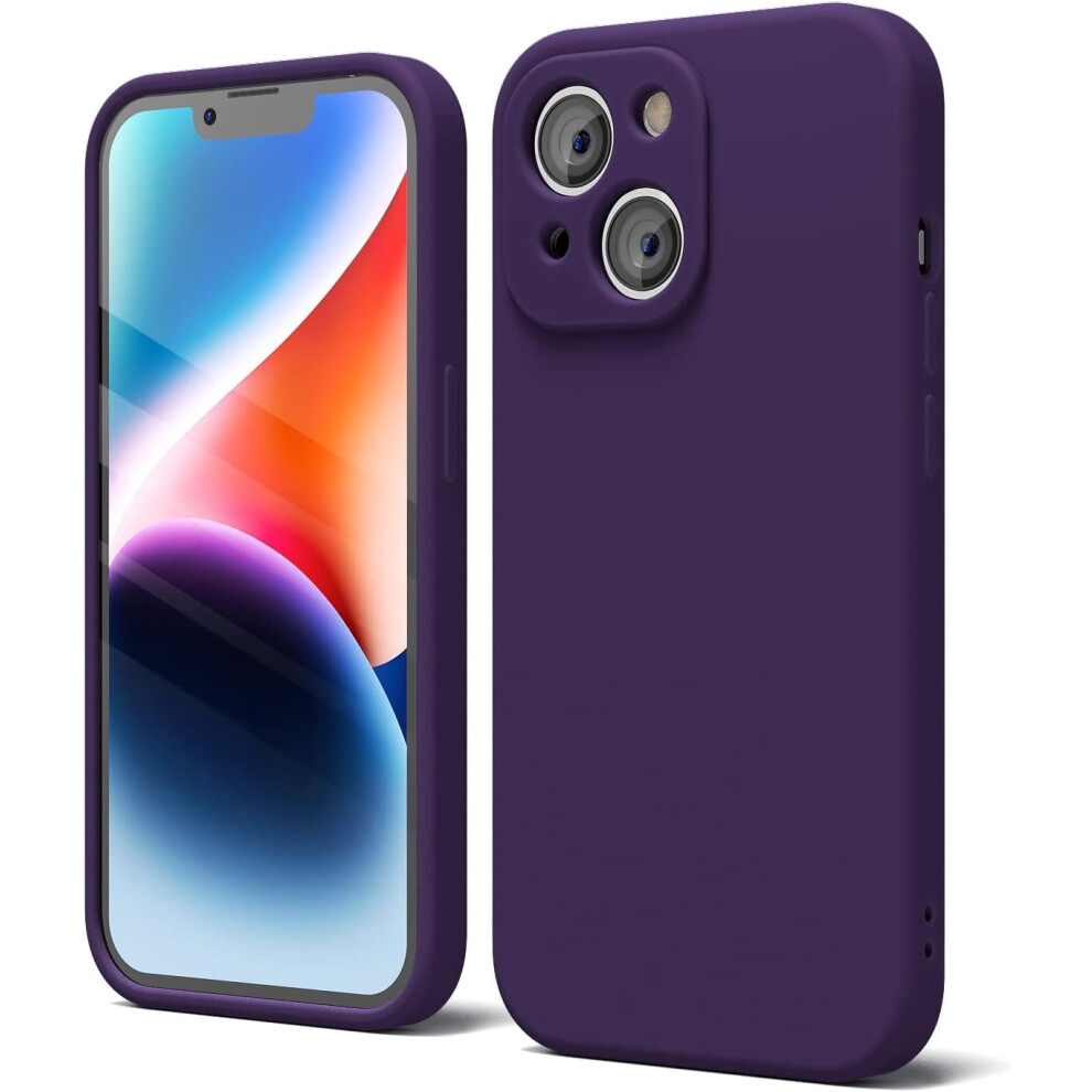 Compatible With Iphone 14 Case - Soft Silicone With Camera Cover, Thin Slim Fit, Aesthetic Tpu Bumper, Deep For Women/Girls Purple 9004841951270