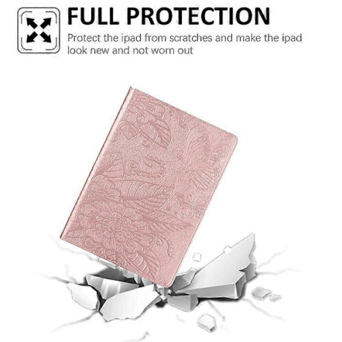 Capa protetora completa em couro para tablet com estampa, compatível com iPad Air (2020)/Pro de 11 polegadas (2018)/(2020) Rosa/Dourado 1