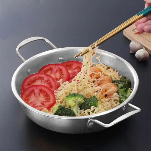 OAVQHLG3B Ramen Noodle Pot με λαβές, ανοξείδωτο ατσάλινο τηγάνι για καθημερινή χρήση, χρυσή 2