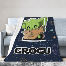 Pătură drăguță cu desene animate Star Wars, Baby Yoda, pătură ultra moale cu flanșă pentru copii și adulți, pătură ușoară pentru