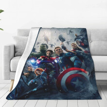 Couverture Captain America, motif anime mignon, compatible Marvel, en flanelle ultra douce, 152 x 127 cm, plaid léger et confortable pour enfants,
