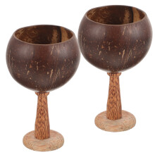 Leifggao 2pcs Cocktail Goblet Small Coconut Shell Cup Novelty Wine Liquor Cup Party Wine Cup