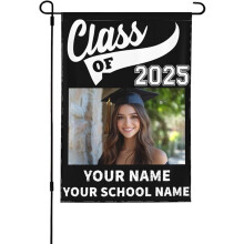 Bandiera da giardino personalizzata per la laurea del 2025, personalizzata, con scritta "Classe del 2025", bifacciale, 30x45 cm, per festeggiare la
