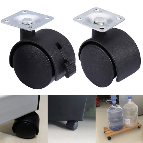 Conjunto de 4 Rodízios de 1,5 Polegadas Removíveis em Nylon Resistente para Móveis e Artigos para Casa 1