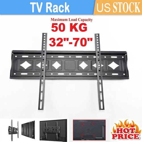 Suporte de parede fixo para TV com telas de 32, 37, 39, 40, 42, 43, 46, 47, 50, 52, 55, 60, 65 e 70 polegadas.