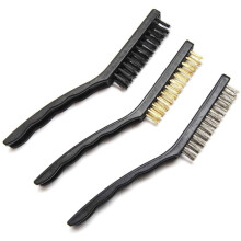 Lot de 3 brosses à poils résistants en acier inoxydable, laiton et fil de nylon pour barbecue, nettoyage, cuisine, etc.