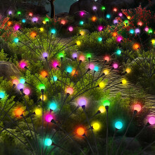 Luzes solares de jardim YZhouD com 6 LEDs, estilo vaga-lume, à prova d'água, com efeito de balanço ao vento, para decoração de Natal em