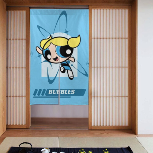 Κουρτίνα πόρτας Powerpuff Girls, δύο τεμαχίων, ημι-συσκότισης, 34x56 εκ., διακοσμητική για