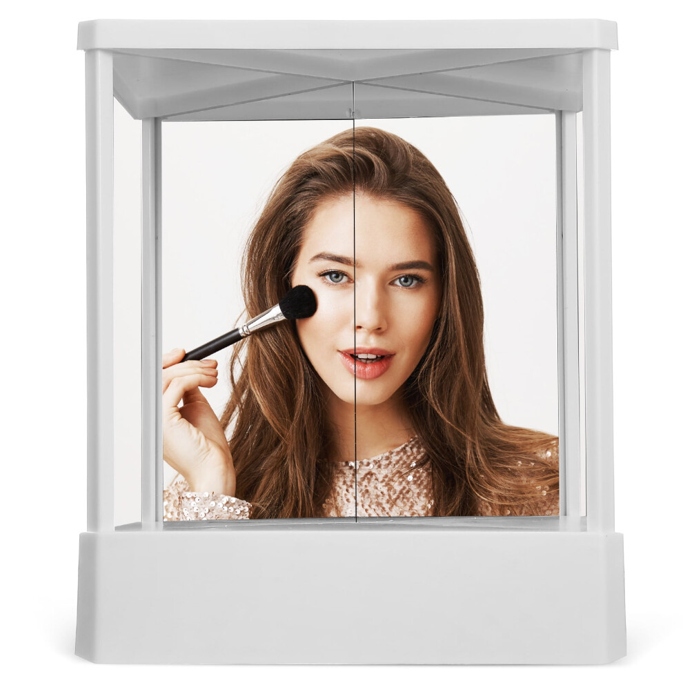 WSTEER Non Reverse Mirror Vanity Mirror Makeup Mirror Dresser Standing Mirror Inverted Mirror Desktop Mirror For Home