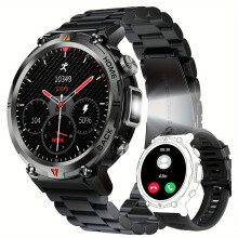 Smart Watch for Men, Wireless Call Answer, Message Alert, HD Touch Screen, Step Counter Sport Watch Compatible with iPhone and Android