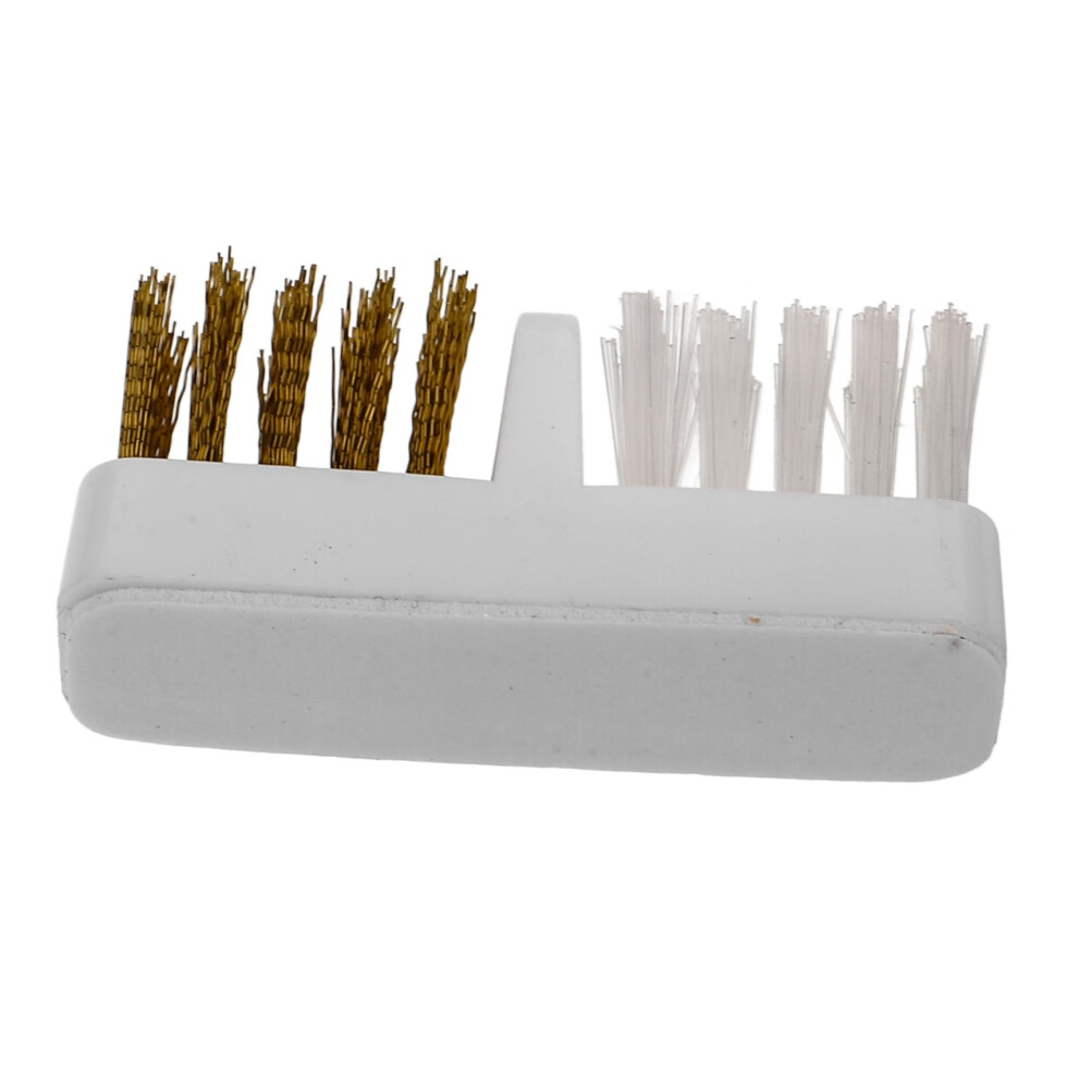Nail Drill Bit Cleaning Brush with Copper Wire Bristles, Ergonomic Grip Manicure Dust Remover Tool