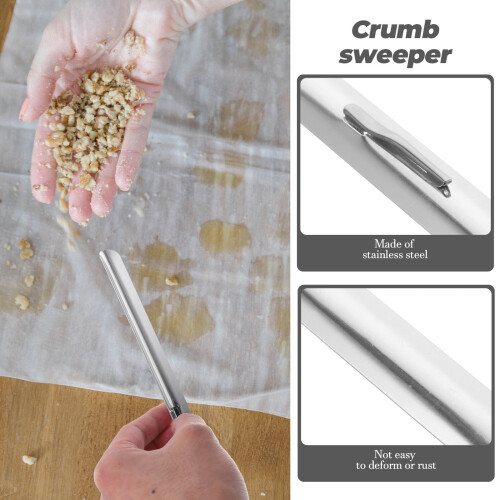 Crumb Stainless 2 Pcs Bread Scraper Tablecloth Dough Tools Baking Spatula Steel 1