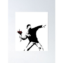 Lanceur de fleurs de Banksy ! Décoration d'art moderne sans cadre